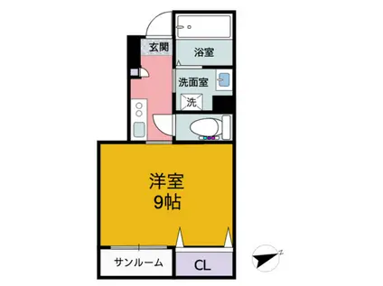 アルバ 北棟(1K/1階)の間取り写真