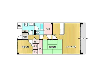 ノールリヴィエール(2LDK/1階)の間取り写真