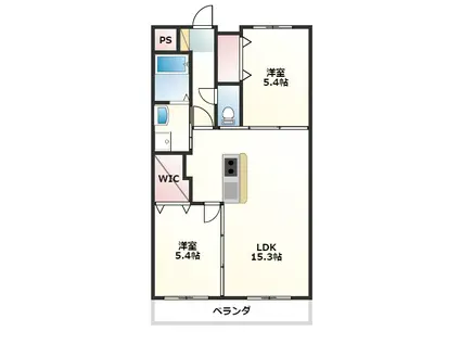 オリノ・リコ(2LDK/1階)の間取り写真