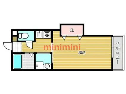 都部ハイツ(1K/8階)の間取り写真