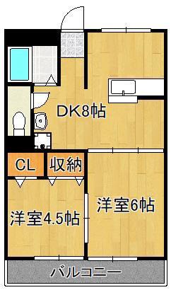 第二白石ビル(2DK/5階)の間取り写真