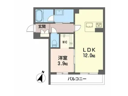 シャーメゾンはしま(1LDK/2階)の間取り写真