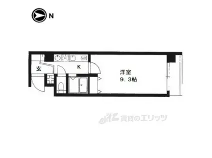 パサージュ二条城東(1K/2階)の間取り写真