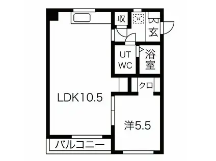 第2メゾン高安(1LDK/2階)の間取り写真
