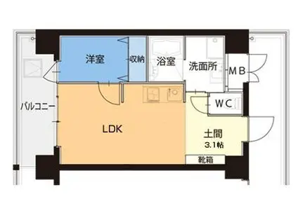 IN SHAPE大濠(1LDK/6階)の間取り写真