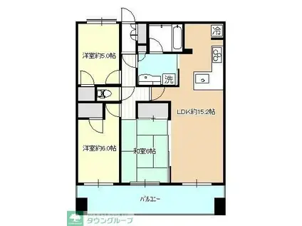 レクセルプラザ本川越(3LDK/6階)の間取り写真