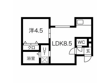 イデアル(1LDK/2階)の間取り写真