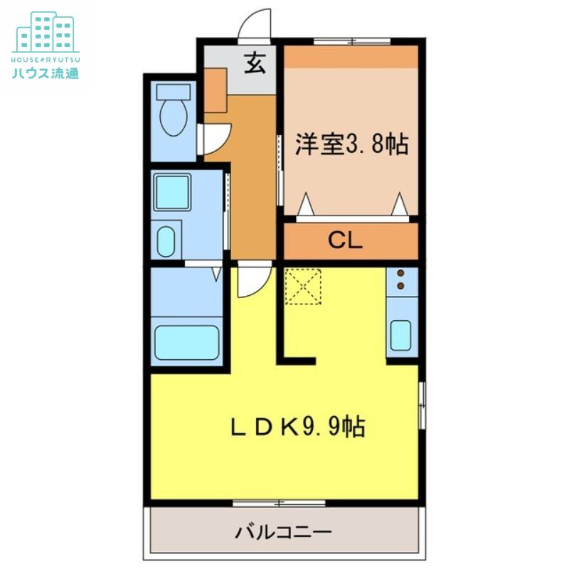 メゾン唯(1LDK/2階)の間取り写真