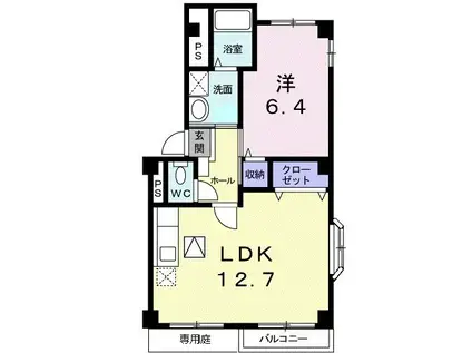 メゾントルペ(1LDK/1階)の間取り写真
