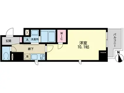 ポルトボヌール渋谷桜丘(1K/5階)の間取り写真