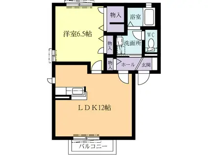 サンライズ白兎(1LDK/2階)の間取り写真
