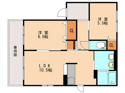 シャーメゾンエンリッチC(2LDK/1階)の間取り写真