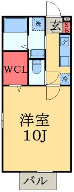 サンシャトーⅠ(1K/1階)の間取り写真
