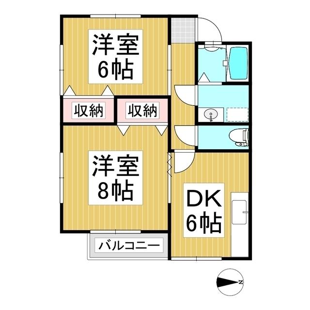 レピュート吉田(2DK/1階)の間取り写真