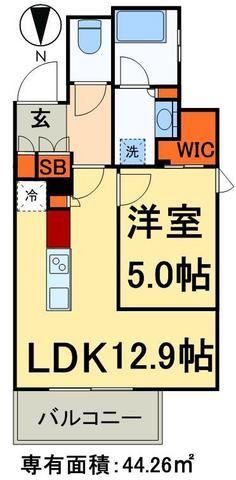 パークアクシス新御徒町イースト(1LDK/5階)の間取り写真