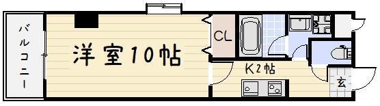 グッドシティ下富野(1K/4階)の間取り写真