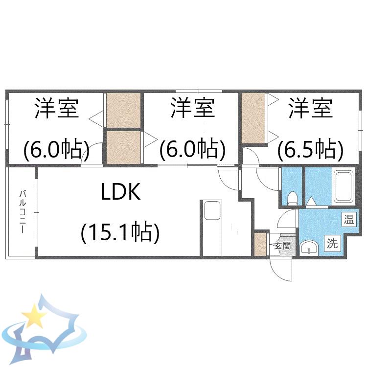 BELLA VISTA旭ヶ丘(3LDK/4階)の間取り写真