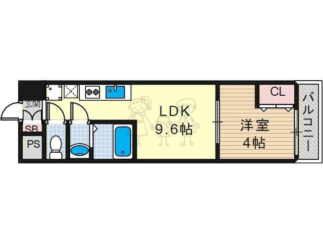 AND TERRACE 文の里(1LDK/7階)の間取り写真