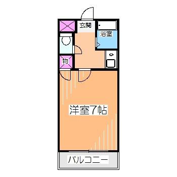 南海高野線 百舌鳥八幡駅 徒歩5分 4階建 築33年(1K/3階)の間取り写真