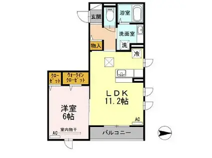 BEAUBELLE(1LDK/1階)の間取り写真