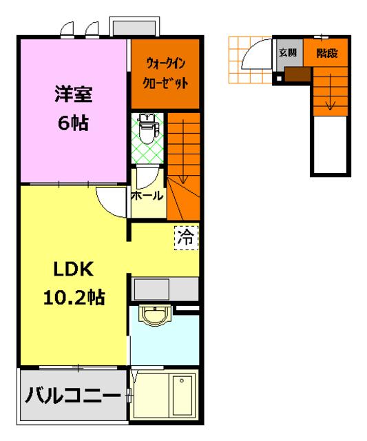 EIMEI SECOND(1LDK/2階)の間取り写真