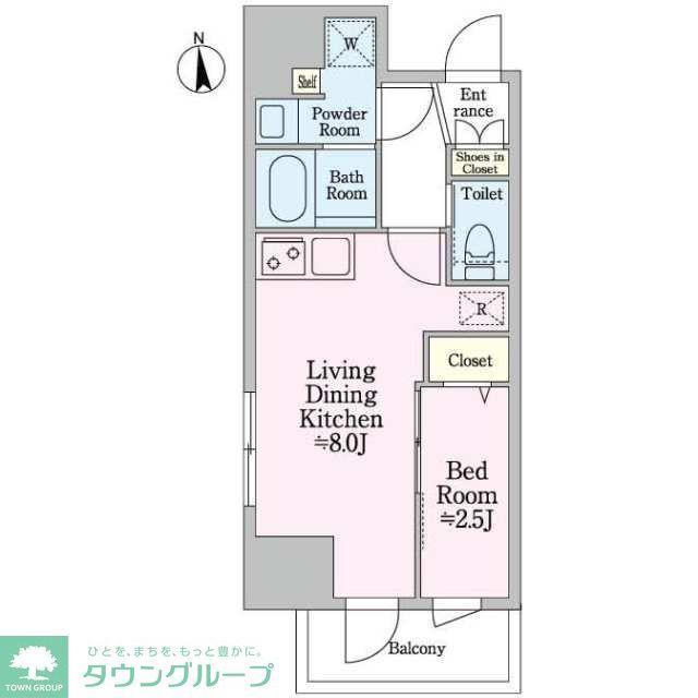 ドゥーエ入谷II(1LDK/2階)の間取り写真