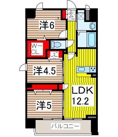 SANITAS WARABI(3LDK/3階)の間取り写真