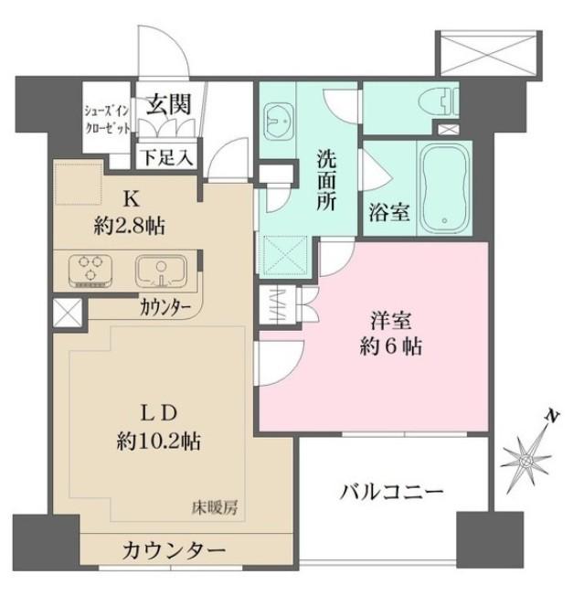 ベリスタ横浜(1LDK/8階)の間取り写真