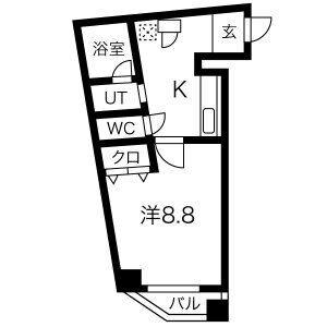 アールズコート新瑞橋駅前(1K/3階)の間取り写真