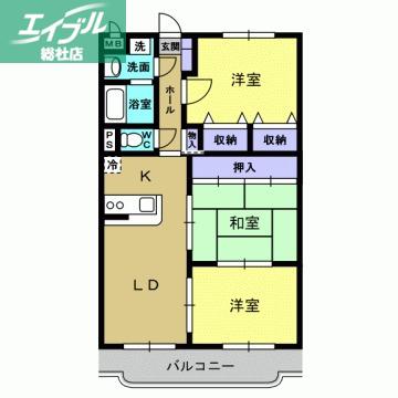 エスペランス(3LDK/3階)の間取り写真