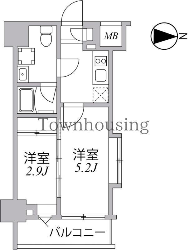 SYFORME住吉(2K/7階)の間取り写真