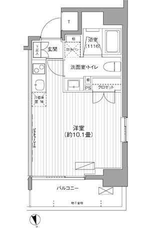 エスティメゾン川崎本町(ワンルーム/9階)の間取り写真