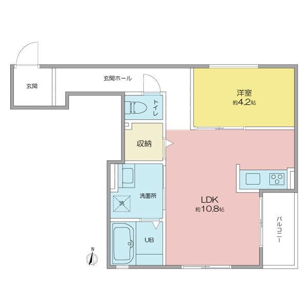 VILLA桜山(1LDK/1階)の間取り写真
