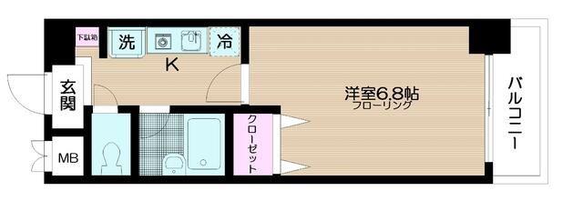 アウラ九段(1K/5階)の間取り写真