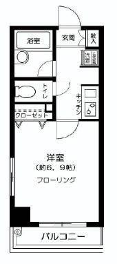 メディウス虎ノ門(1K/2階)の間取り写真