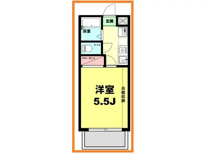 月村マンション ナンバー17(1K/2階)の間取り写真