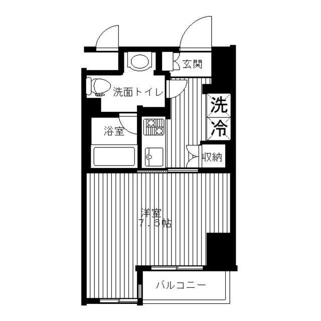 セリーズ門前仲町(1K/2階)の間取り写真