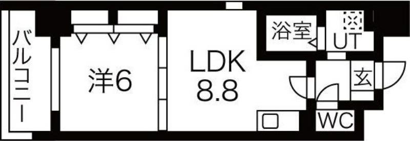ランドルチェ大須(1LDK/7階)の間取り写真