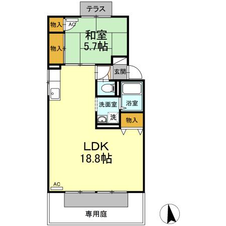 ル・プレジールK(1LDK/1階)の間取り写真