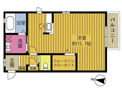 パークイン三川(ワンルーム/2階)の間取り写真