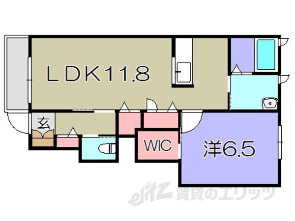 パルメーラ東近江(1LDK/1階)の間取り写真