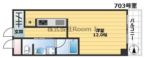 アクシス-E(ワンルーム/7階)の間取り写真