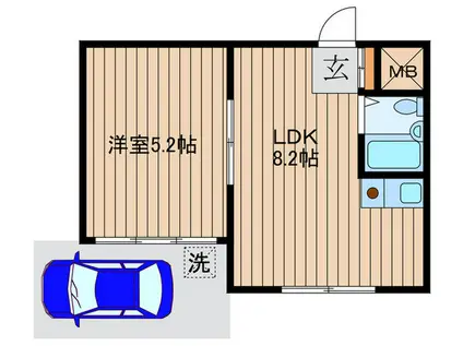 アルブルひばりヶ丘(1LDK/1階)の間取り写真
