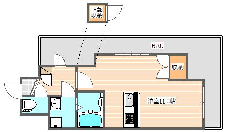 NO70 HARBOR サウス TOWER(ワンルーム/14階)の間取り写真