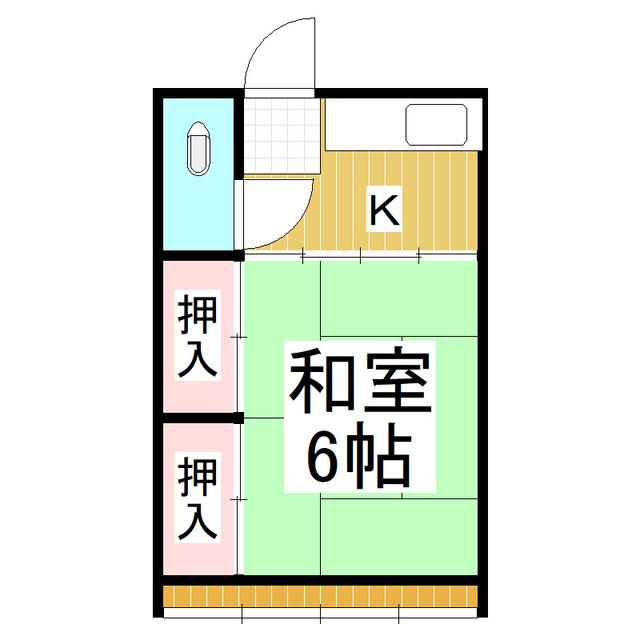 浜アパートA(1K/1階)の間取り写真