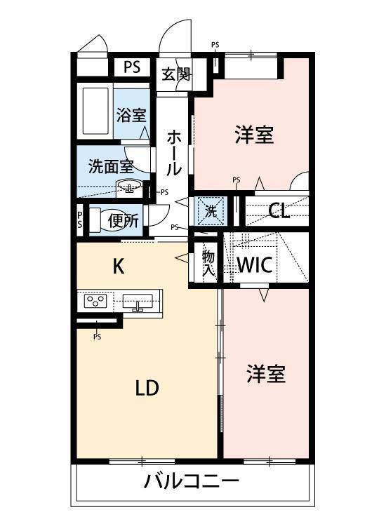 エスペランス 阿倍野(1SLDK/2階)の間取り写真