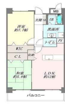 プリュジュール(2LDK/3階)の間取り写真