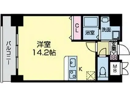 グレンパーク江坂II(ワンルーム/5階)の間取り写真