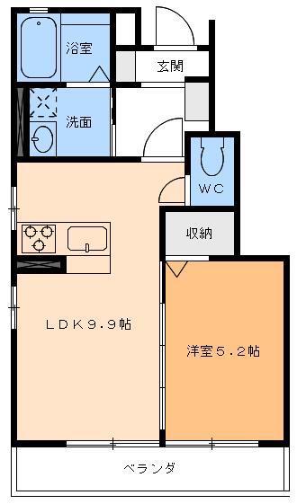 グランツハイム(1LDK/1階)の間取り写真