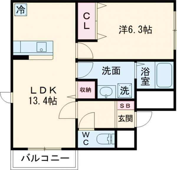 グッドスリー高田(1LDK/1階)の間取り写真